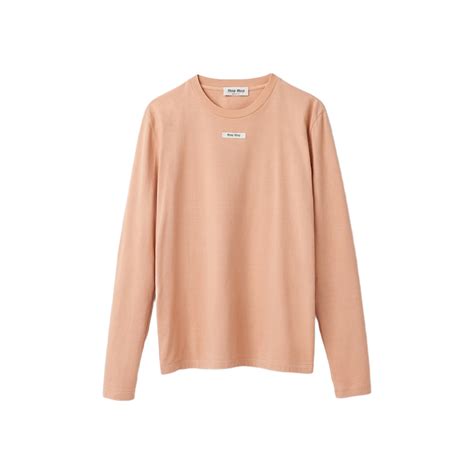 miu miu pink t shirt|Powder Pink Cotton T.